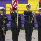 The Lemoore NJROTC Color Guard help open Wednesday's annual Patriotic Concert.